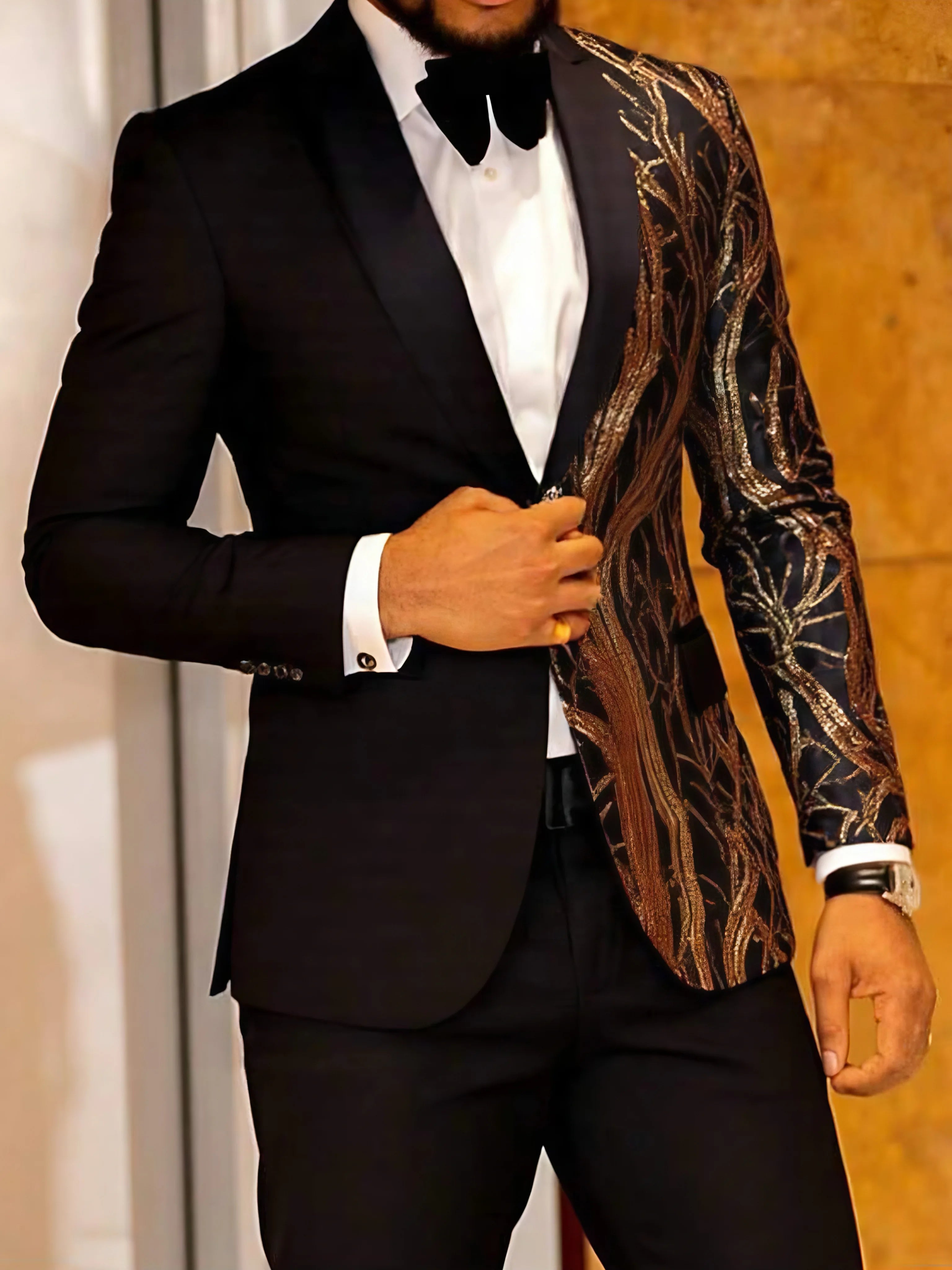 Formal Sequin Blazer Men